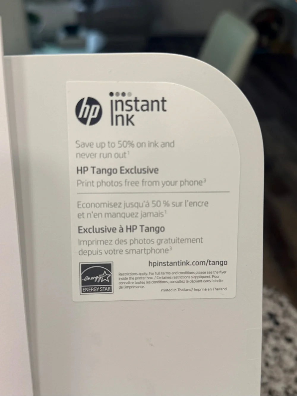HP Tango X Compact Wireless Printer in White and Light Gray